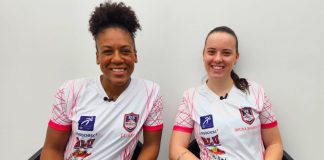 Bruna Rodrigues e Luana Batista de Souza, técnica e ala do basquete feminino blumenau