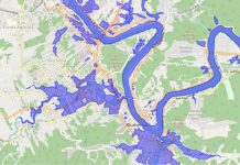 Mapa interativo permite simular quantos metros o Itajaí-Açu irá subir e entender áreas que podem ser atingidas pela enchente em Blumenau