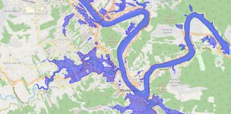 Mapa interativo permite simular quantos metros o Itajaí-Açu irá subir e entender áreas que podem ser atingidas pela enchente em Blumenau