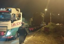 Caminhão quebrado causa congestionamento na BR-470, em Blumenau