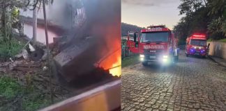 destruída por incêndio