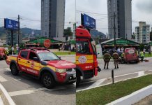 Motorista fica ferido após colidir com carro e capotar, em Gaspar