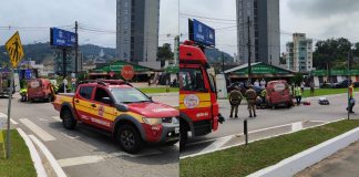 Motorista fica ferido após colidir com carro e capotar, em Gaspar