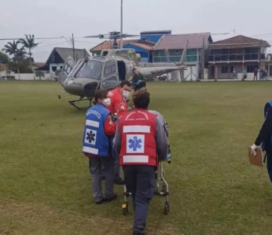 Homem sofre acidente de trabalho e tem pernas cortadas por serra, em Balneário Barra do Sul