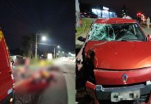 Motociclista colide com carro e fica gravemente ferido, em Gaspar