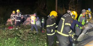 Acidente de trânsito grave deixa dois homens feridos na BR-470, em Rio do Sul